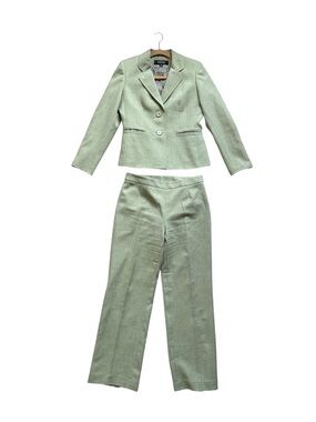 KASPER Two Piece Pant Suit Blazer Sage Green